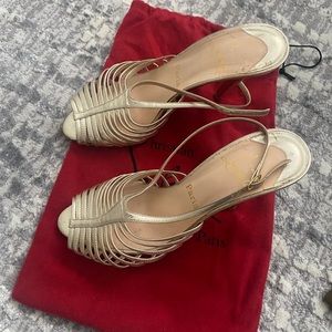 Louboutin gold evening sandals